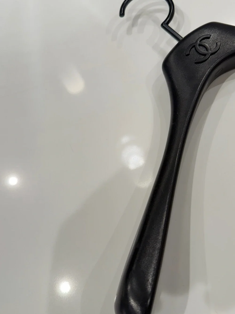 CHANEL Black Molded CC Logo Hanger heavy duty rubber